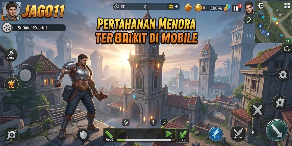 Tampilan permainan JAGO11 yang menegangkan dalam mode Tower Defense.