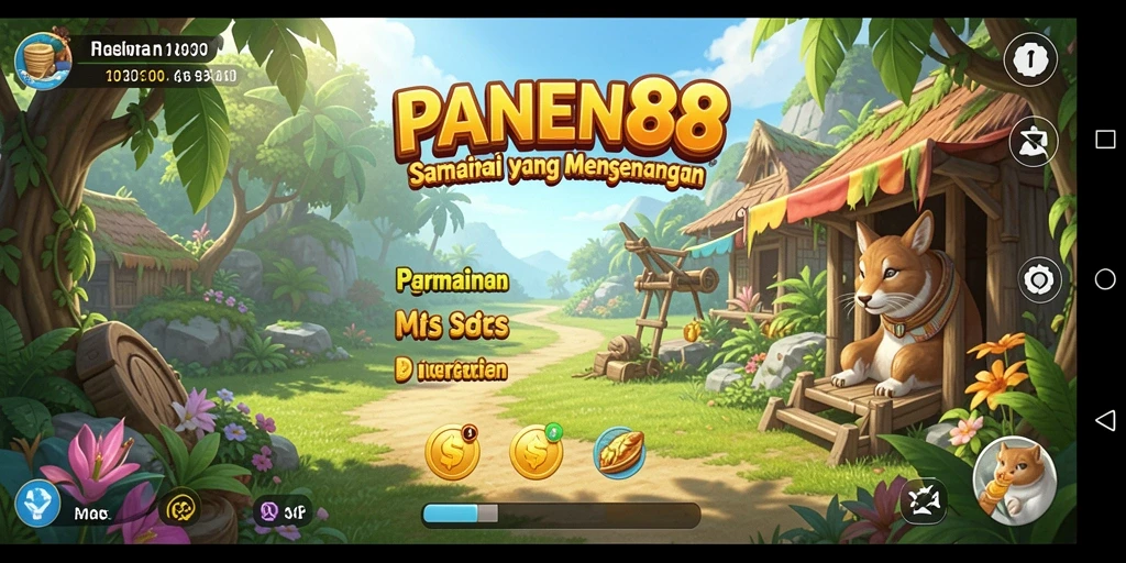 Tampilan gameplay <strong>PANEN88</strong> yang ceria dan seru.